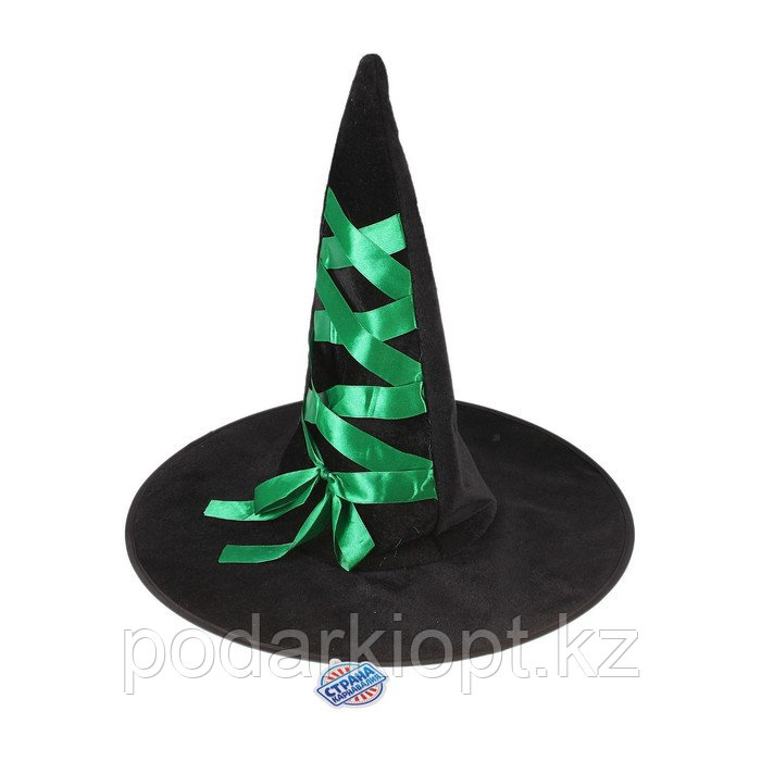 Шляпа-конус «Ведьмочка», с завязками, лента цвета МИКС - фото 4 - id-p116256035