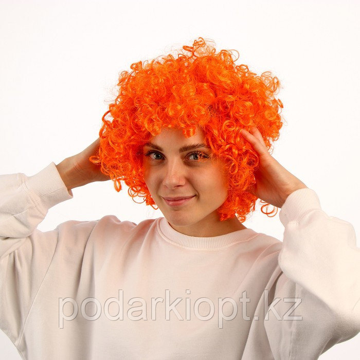 Карнавальный парик «Объём», цвет оранжевый, 120 г - фото 1 - id-p116256412
