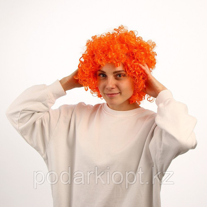 Карнавальный парик «Объём», цвет оранжевый, 120 г - фото 2 - id-p116256412