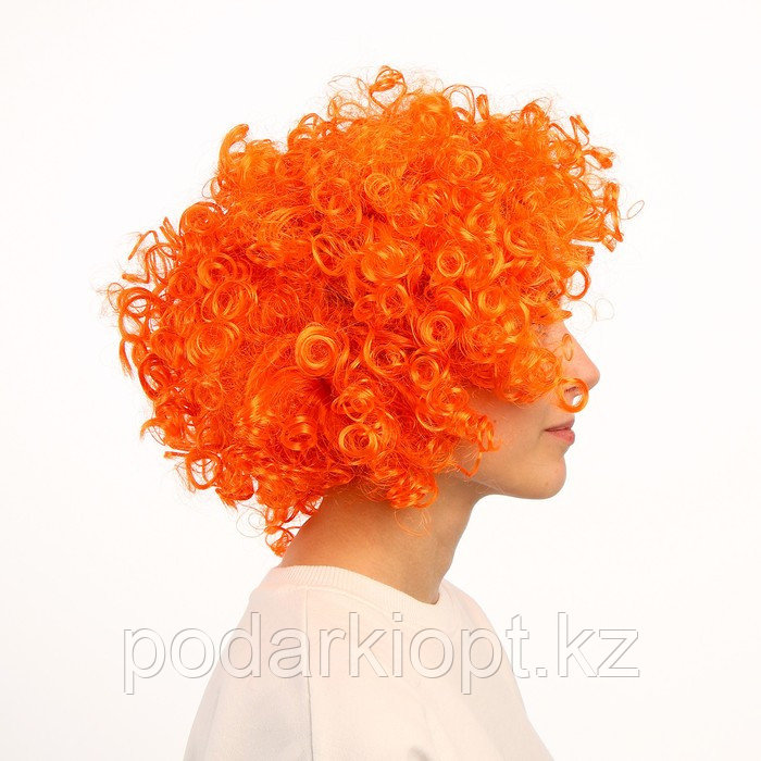Карнавальный парик «Объём», цвет оранжевый, 120 г - фото 4 - id-p116256412