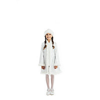 Детский карнавальный костюм «Снегурочка», парча белая, шуба, шапка, р. 34, рост 134 см
