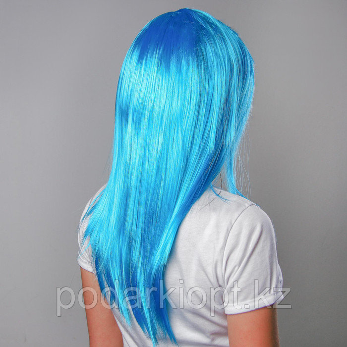 Карнавальный парик, длинные прямые волосы, цвет голубой, 120 г - фото 2 - id-p116256487
