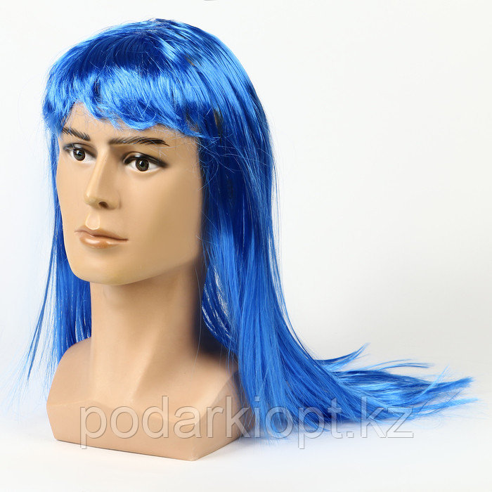 Карнавальный парик, длинные прямые волосы, цвет голубой, 120 г - фото 3 - id-p116256487