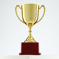 Кубок 012, наградная фигура, золото, подставка пластик, 7,8 × 11,1 × 19,5 см