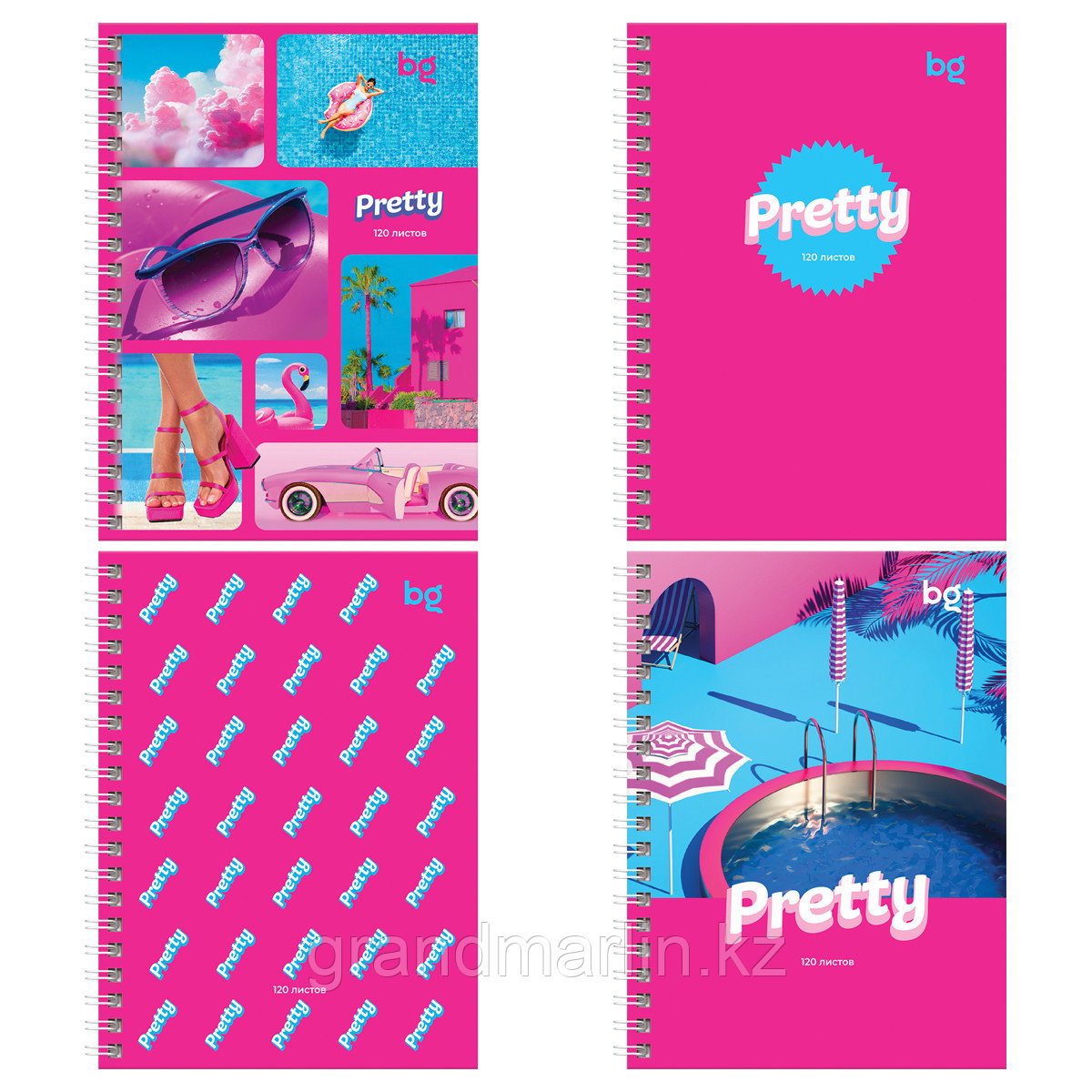 Записная книжка А6 120л., на гребне BG "Стиль Барби", матовая ламинация, выб. лак, твердая обложка, фото 1