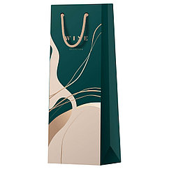 Пакет подарочный 12*36*8,5см MESHU "Abstraction.Emerald", матовое ламинирование, отд. фольгой, под б