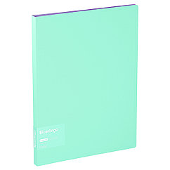 Папка с 30 вкладышами Berlingo "Haze", 17мм, 600мкм, с внутр. карманом, мятная, софт-тач