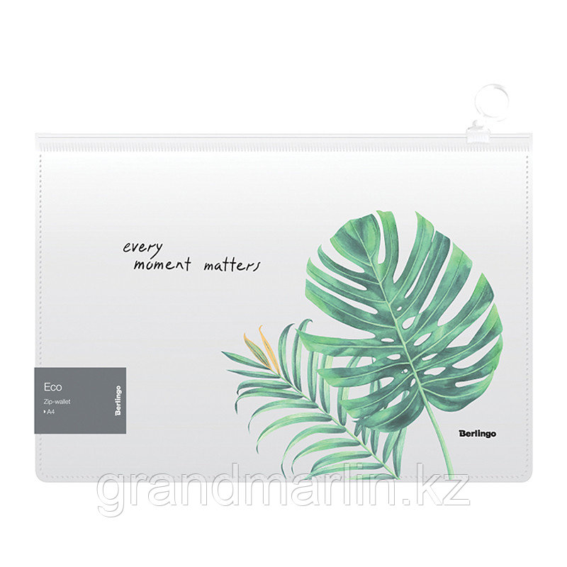Папка-конверт на молнии Berlingo "Eco" А4, 180мкм, с рисунком, фото 1