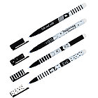 Ручка гелевая стираемая MESHU "Black&white" синяя, 0,5мм, корпус ассорти, софт-тач, фото 2