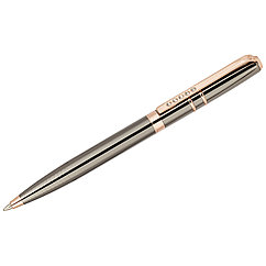 Ручка шариковая Delucci "Sole" синяя 1,0мм, цвет корпуса - оружейный металл, поворот., подарочная уп