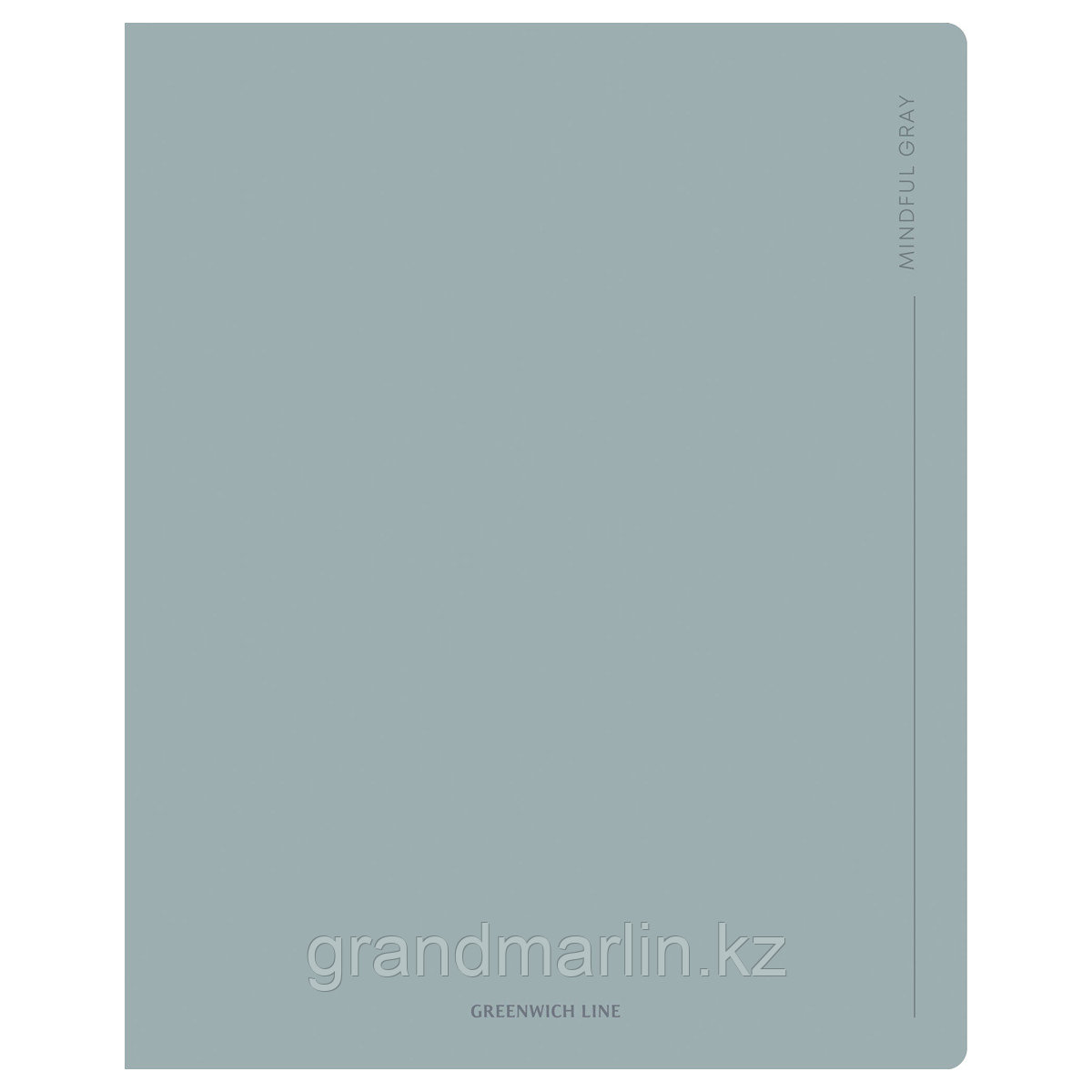 Тетрадь 48л., А5, клетка Greenwich Line "Gray", "cофт-тач" ламинация, выб. лак, 70г/м3, фото 1