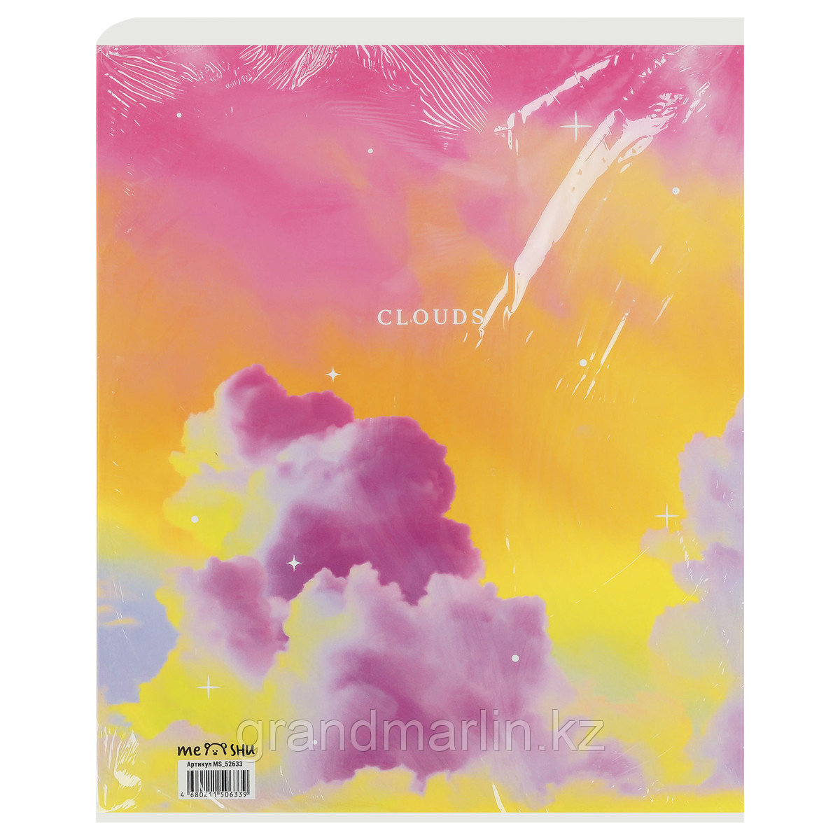 Тетрадь 48л., А5, клетка MESHU "Clouds", матовая ламинация, тиснение фольгой, фото 1