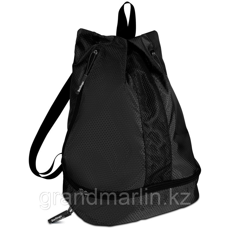 Мешок-сумка 1 отделение Berlingo "Classic black", 39*28*19см, 1 карман, отделение для обуви, фото 1