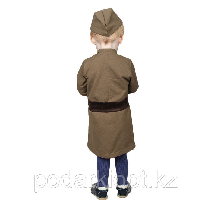 Костюм военного для девочки: платье, пилотка, трикотаж, хлопок 100%, рост 92 см, 1,5-3 года, цвета МИКС - фото 2 - id-p116259415