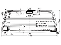 Стекло заднее (Цвет зеленый / Обогрев / Антенна) Volkswagen Transporter 90-03 / Caravelle 90-03