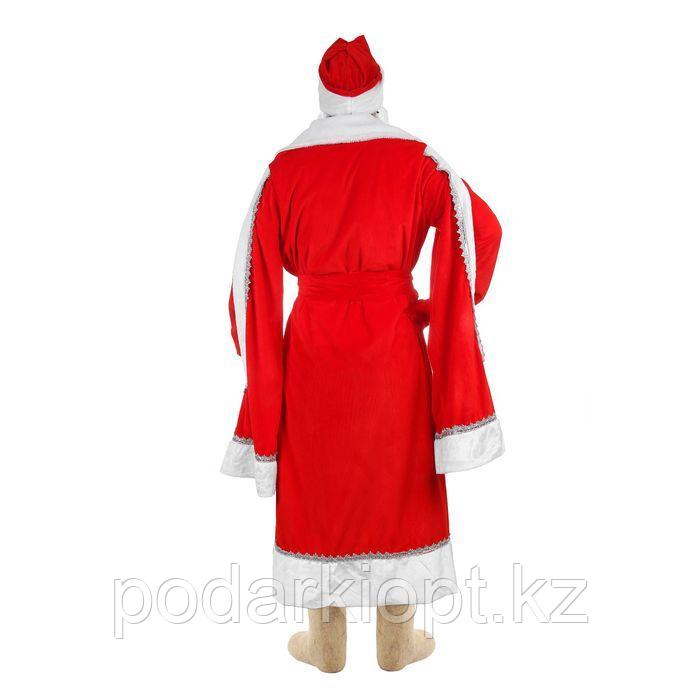 Карнавальный костюм «Дед Мороз», боярская шуба с узором, шапка, варежки, борода, р. 48 50 - фото 2 - id-p116258698
