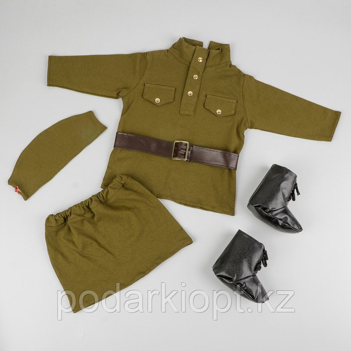 Военная форма для девочки «Солдаточка», 9-12 месяцев, рост 85 см - фото 1 - id-p116259484