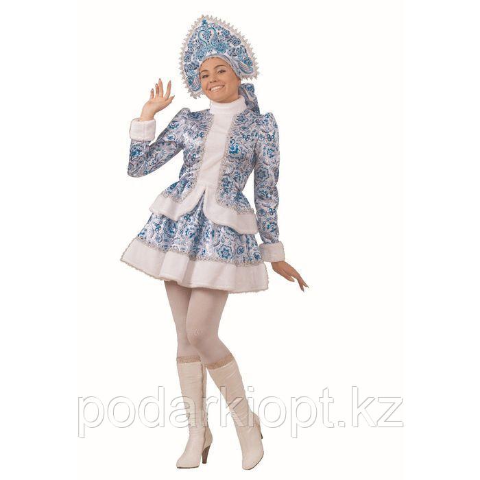 Карнавальный костюм «Снегурочка», голубые узоры, размер 46, рост 170 см - фото 3 - id-p116258727