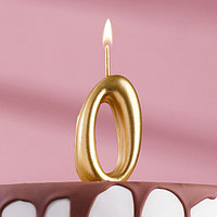 Свеча для торта цифра "Золотая", 5,5 см, цифра "0"