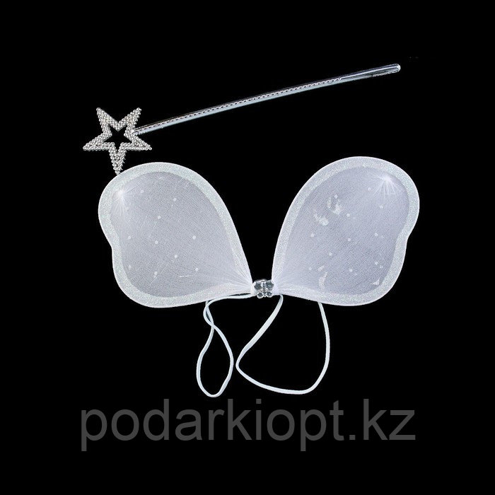 Карнавальный набор «Фея», 2 предмета: жезл, крылья, цвет белый - фото 2 - id-p116258771