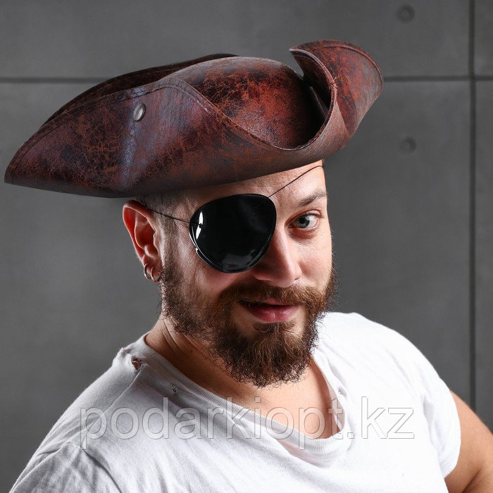Карнавальная шляпа «Пират», 56-58 см, цвет коричневый - фото 1 - id-p116259528