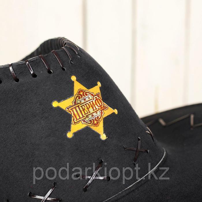 Ковбойская шляпа «Шериф», р-р. 56-58, цвет чёрный - фото 3 - id-p116258801