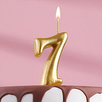 Свеча для торта цифра "Золотая", 5,5 см, цифра "7"