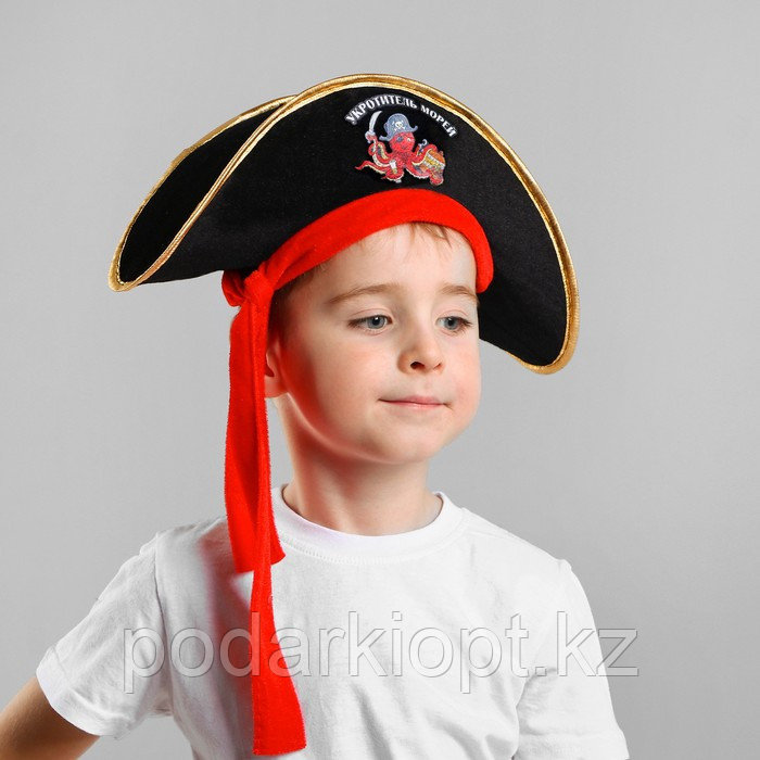 Шляпа пиратская «Укротитель морей», детская, р-р. 50-54 - фото 1 - id-p116258888