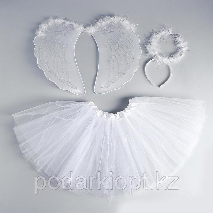Карнавальный набор «Ангел», 3 предмета: крылья, юбка, ободок - фото 1 - id-p116260435