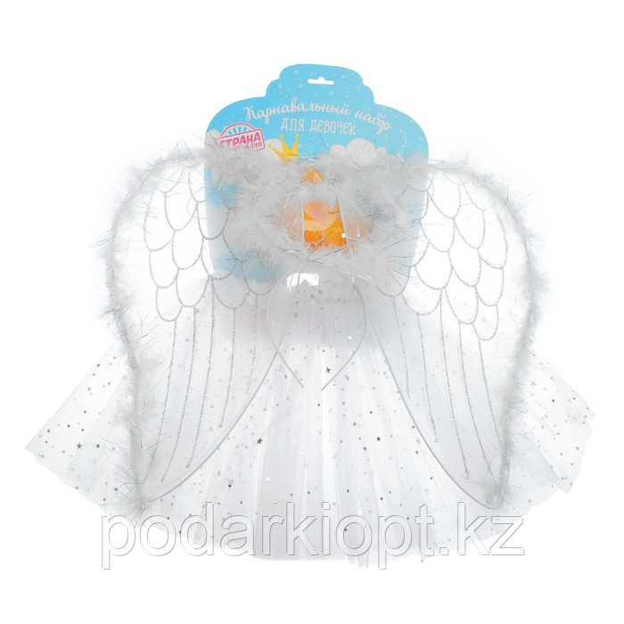 Карнавальный набор «Ангел», 3 предмета: крылья, юбка, ободок - фото 2 - id-p116260435