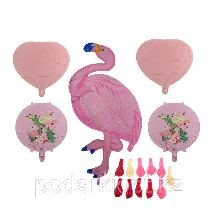 Букет из шаров «Фламинго», фольга, латекс, набор 16 шт., цвет розовый - фото 2 - id-p116260438
