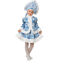 "Ақшақар" карнавалдық костюмі, к гілдір және ақ түсті рнектер, лшемі 28, бойы 110 см