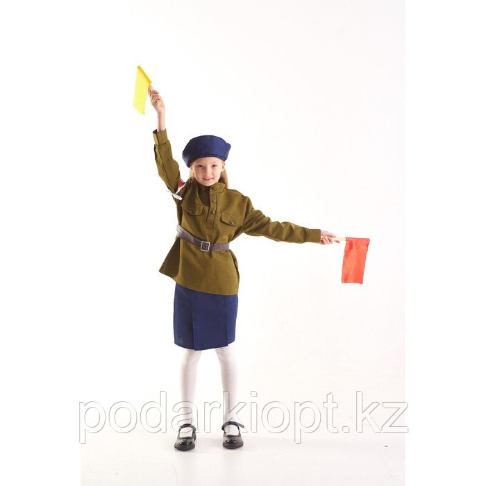 Военный костюм «Регулировщица», 8-10 лет, рост 140-152 см - фото 2 - id-p116260702