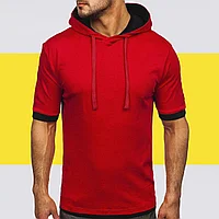 Футболка с капюшоном на заказ | Пошив футболок с капюшоном красного цвета