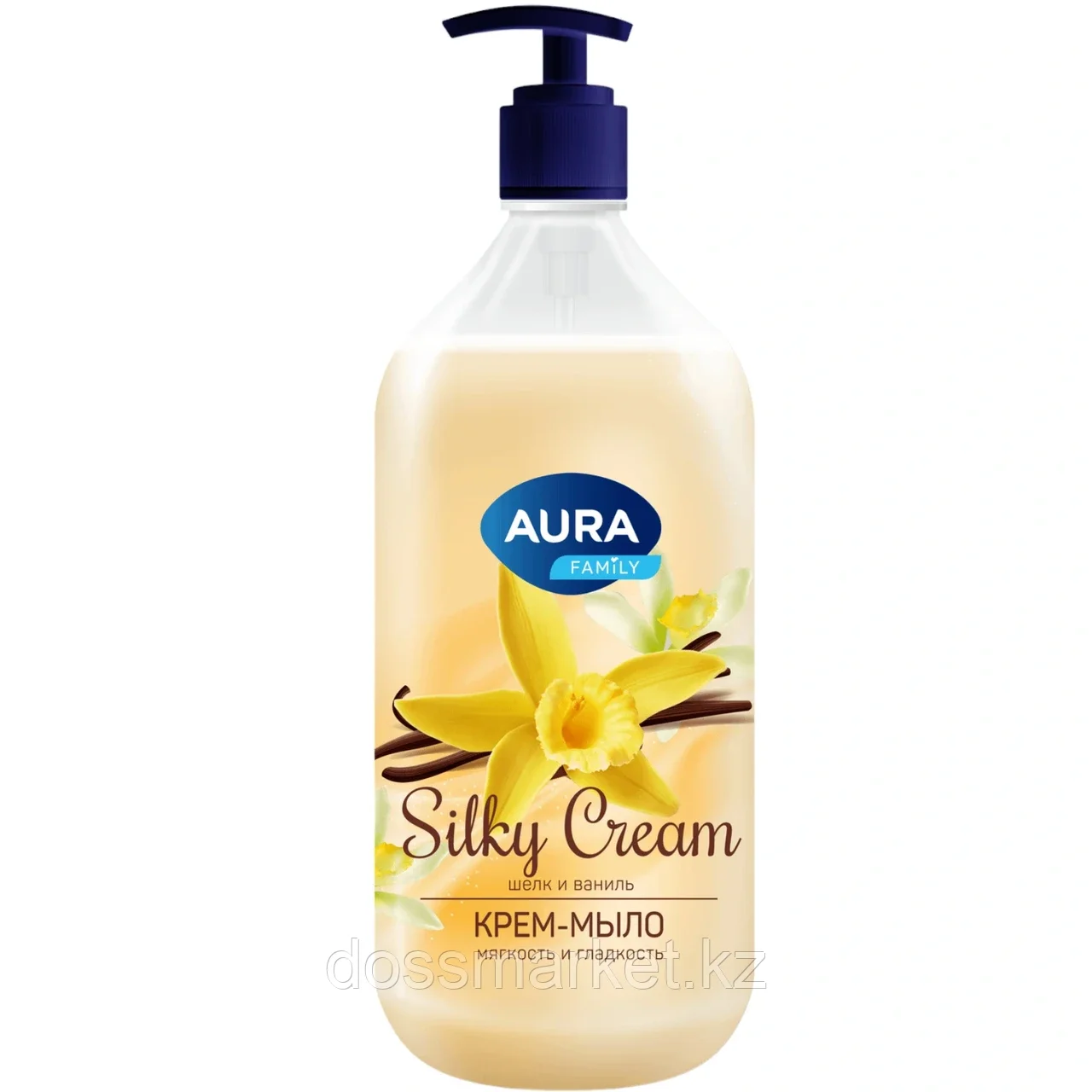 Крем-мыло Aura Family Silky Cream Шелк и ваниль, 1л - фото 1 - id-p116262007