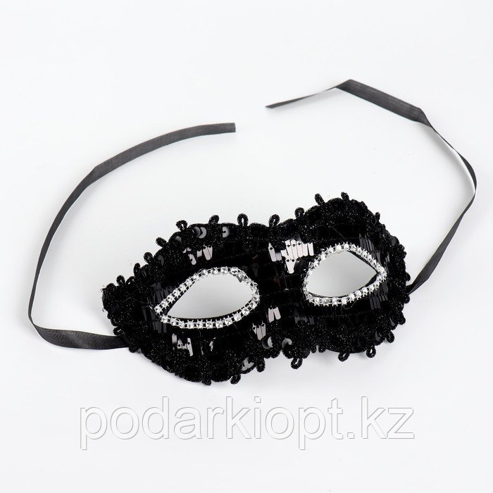 Карнавальная маска «Венеция», цвет чёрный - фото 1 - id-p116258639