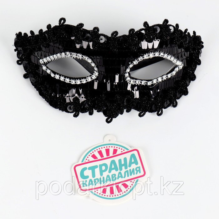 Карнавальная маска «Венеция», цвет чёрный - фото 2 - id-p116258639
