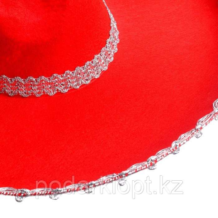 Карнавальная шляпа «Сомбреро», цвет красный - фото 4 - id-p116261558