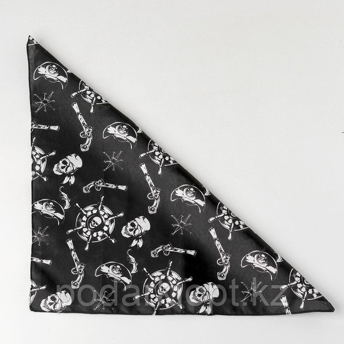 Бандана «Весёлый Роджер», 50х50 см, цвет чёрный - фото 3 - id-p116262265