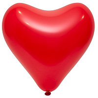 Шар латексный 12", сердце, стандарт, набор 50 шт., цвет красный