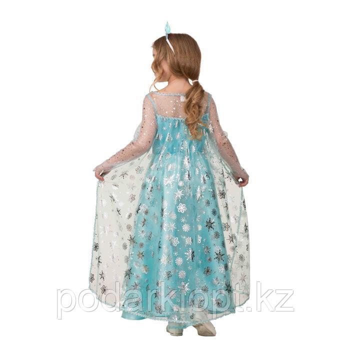 Карнавальный костюм «Эльза», платье, корона, р. 32, рост 122 см - фото 3 - id-p116261661