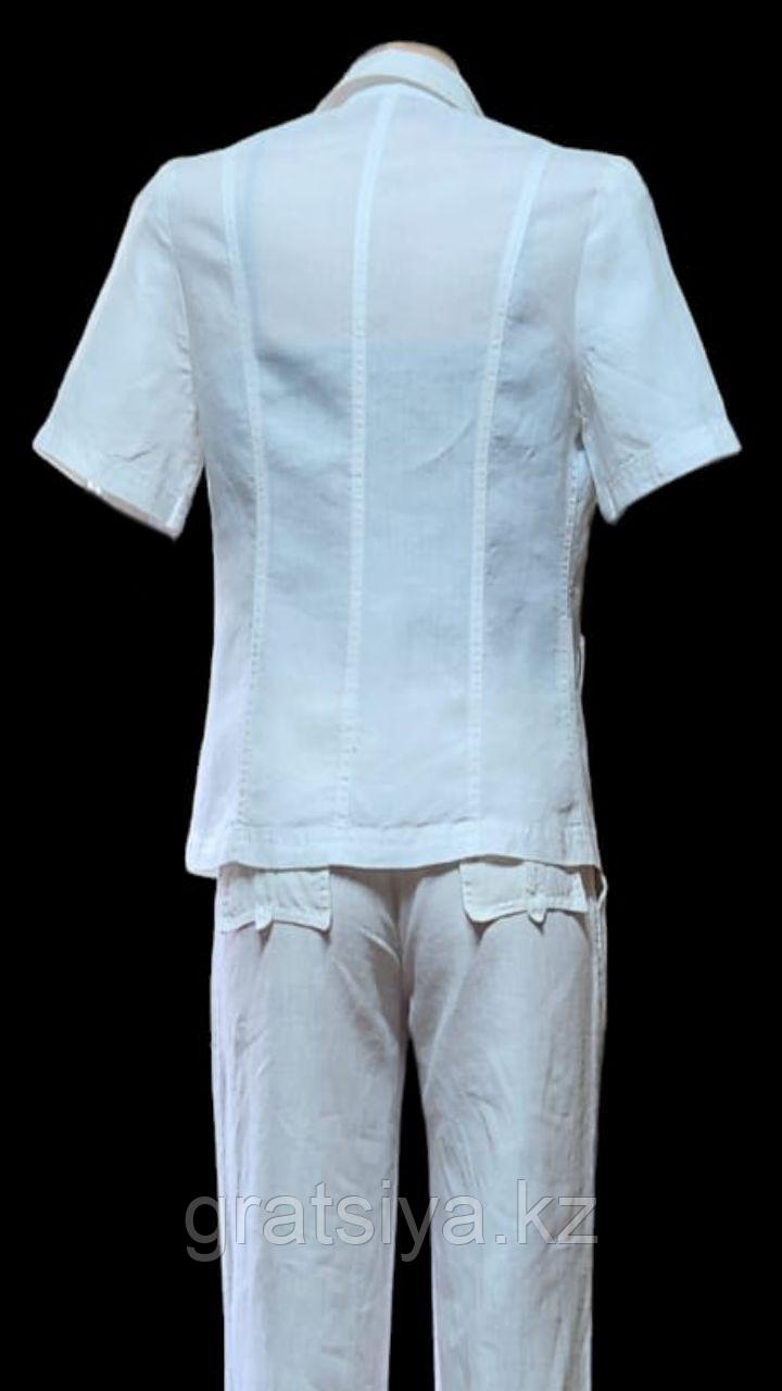 Женская Рубашка Пиджак с Короткими Рукавами Белого Цвета - фото 7 - id-p99372439