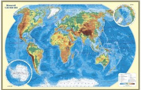 Физическая карта мира М 1:20 000 000 ламин. 2017