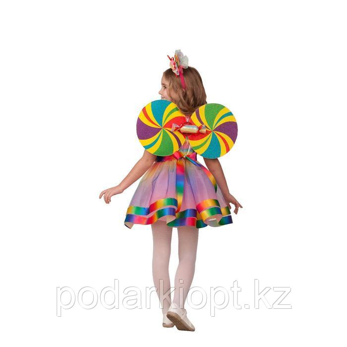 Карнавальный костюм «Конфетка», платье, головной убор, крылья, р. 28, рост 110 см - фото 2 - id-p116263834