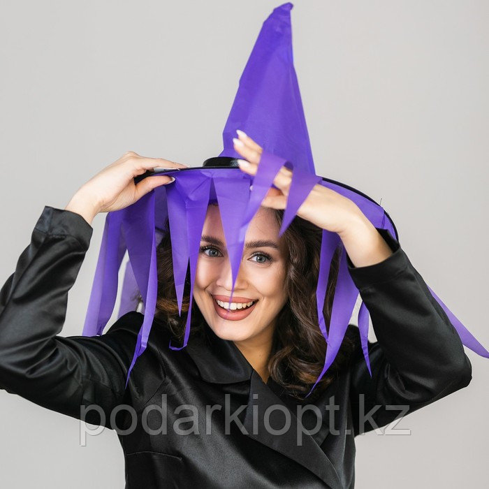 Карнавальная шляпа «Хеллоуин» с диодами, фиолетовый - фото 2 - id-p116265939