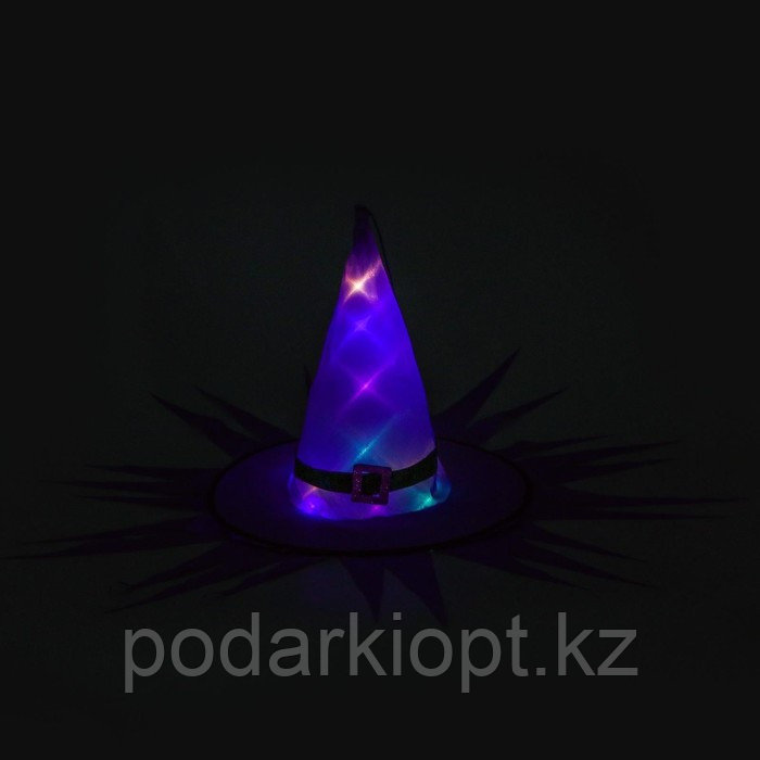 Карнавальная шляпа «Хеллоуин» с диодами, фиолетовый - фото 4 - id-p116265939