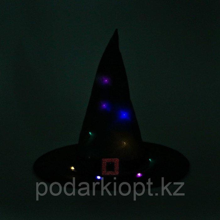 Карнавальная шляпа «Колдунья» с диодами, чёрный - фото 4 - id-p116265358