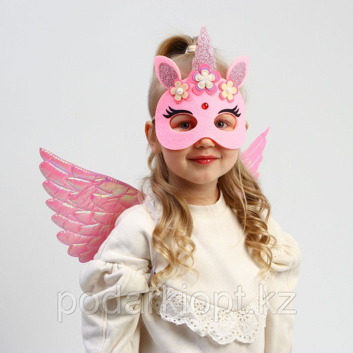 Карнавальный набор «Милая единорожка», крылья, маска - фото 2 - id-p116266012