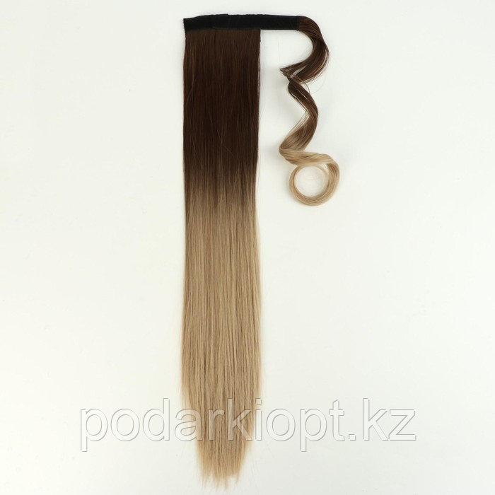 Хвост накладной, прямой волос, на резинке, 60 см, 100 гр, цвет омбре русый/блонд - фото 7 - id-p116264720
