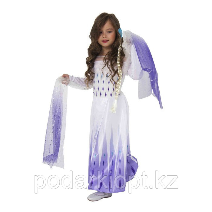 Карнавальный костюм «Эльза 2», белое платье, р. 32, рост 122 см - фото 1 - id-p116266558